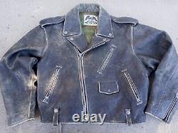 Vintage Avirex Authentic Leather Biker Jacket Heavy Duty XL 48