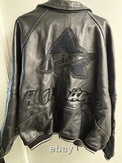 Vintage Avirex High Voltage Men's Size 6X Black Leather Motorcycle Jacket