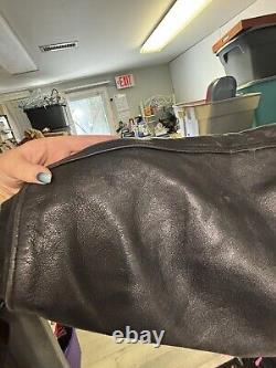 Vintage Avirex High Voltage Men's Size 6X Black Leather Motorcycle Jacket