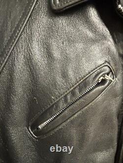Vintage Avirex High Voltage Men's Size 6X Black Leather Motorcycle Jacket