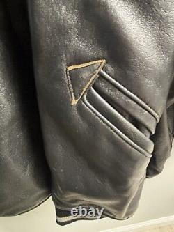 Vintage Avirex High Voltage Men's Size 6X Black Leather Motorcycle Jacket