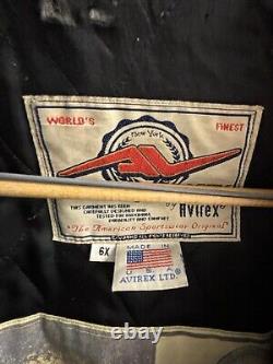 Vintage Avirex High Voltage Men's Size 6X Black Leather Motorcycle Jacket