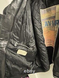Vintage Avirex High Voltage Men's Size 6X Black Leather Motorcycle Jacket