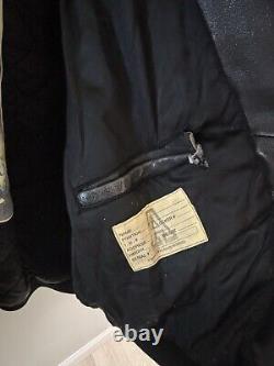 Vintage Avirex High Voltage Men's Size 6X Black Leather Motorcycle Jacket
