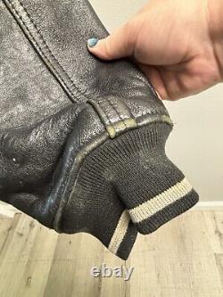 Vintage Avirex High Voltage Men's Size 6X Black Leather Motorcycle Jacket