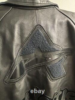 Vintage Avirex High Voltage Men's Size 6X Black Leather Motorcycle Jacket