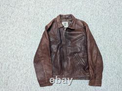 Vintage BANANA REPUBLIC leather jacket M motorcycle 1980s brown 42-44 bomber