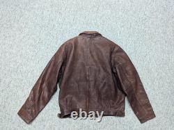 Vintage BANANA REPUBLIC leather jacket M motorcycle 1980s brown 42-44 bomber