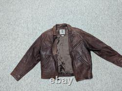 Vintage BANANA REPUBLIC leather jacket M motorcycle 1980s brown 42-44 bomber