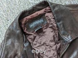 Vintage BANANA REPUBLIC moto jacket LEATHER brown patina XL coat motorcycle