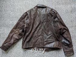 Vintage BANANA REPUBLIC moto jacket LEATHER brown patina XL coat motorcycle