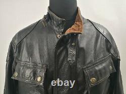 Vintage BELSTAFF PANTHER Black Leather Jacket Size M Great Patina Rare 1st Model