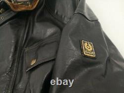 Vintage BELSTAFF PANTHER Black Leather Jacket Size M Great Patina Rare 1st Model