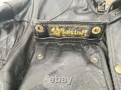 Vintage BELSTAFF PANTHER Black Leather Jacket Size M Great Patina Rare 1st Model