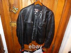 Vintage BROOKS Leather Cafe Racer Motorcycle Jacket Size 40 (M/L)