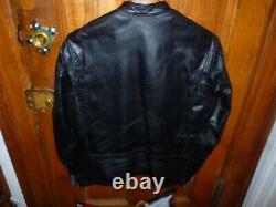 Vintage BROOKS Leather Cafe Racer Motorcycle Jacket Size 40 (M/L)