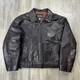 Vintage Banana Republic Leather Motorcycle Jacket Men's XL Black Faded Full Zip