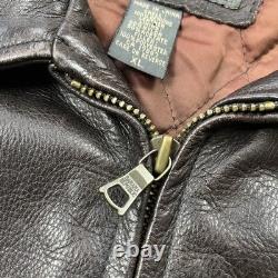 Vintage Banana Republic Leather Motorcycle Jacket Men's XL Black Faded Full Zip