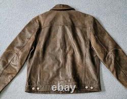 Vintage Banana Republic Leather Trucker Jacket Mens Large Excellent Rare