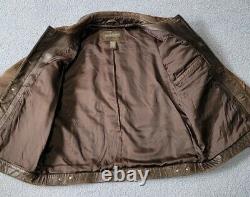 Vintage Banana Republic Leather Trucker Jacket Mens Large Excellent Rare