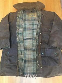 Vintage Barbour Solway Zipper C42 Mens L Wax Jacket & Liner & Unused Hood & Belt