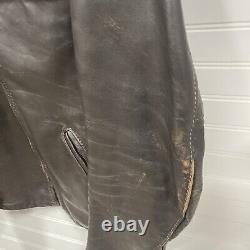 Vintage Bates Leather Cafe Racer Motorcycle Jacket Brown Custom Tailored Tag 60s