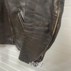 Vintage Bates Leather Cafe Racer Motorcycle Jacket Brown Custom Tailored Tag 60s