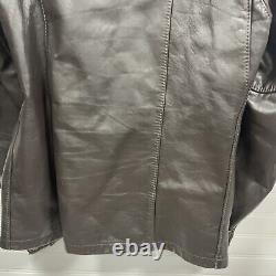 Vintage Bates Leather Cafe Racer Motorcycle Jacket Brown Custom Tailored Tag 60s