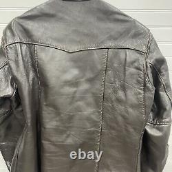 Vintage Bates Leather Cafe Racer Motorcycle Jacket Brown Custom Tailored Tag 60s