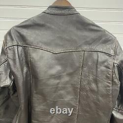 Vintage Bates Leather Cafe Racer Motorcycle Jacket Brown Custom Tailored Tag 60s