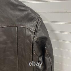 Vintage Bates Leather Cafe Racer Motorcycle Jacket Brown Custom Tailored Tag 60s