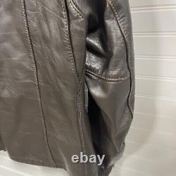 Vintage Bates Leather Cafe Racer Motorcycle Jacket Brown Custom Tailored Tag 60s