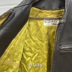 Vintage Bates Leather Cafe Racer Motorcycle Jacket Brown Custom Tailored Tag 60s