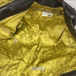 Vintage Bates Leather Cafe Racer Motorcycle Jacket Brown Custom Tailored Tag 60s