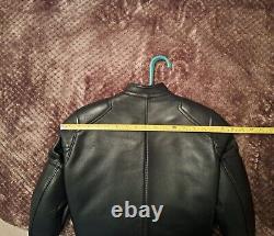 Vintage Bates Leather Motorcycle Black Jacket