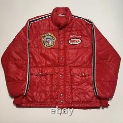 Vintage Bell Motorcycle Helmets Racing Puffer Jacket RARE Size L USA Embroidered