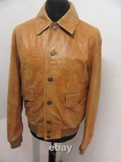 Vintage Belstaff Aviator Leather Flight Jacket Size Ukm, Italian XL