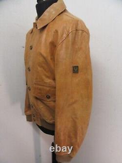 Vintage Belstaff Aviator Leather Flight Jacket Size Ukm, Italian XL