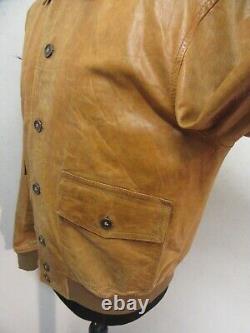 Vintage Belstaff Aviator Leather Flight Jacket Size Ukm, Italian XL