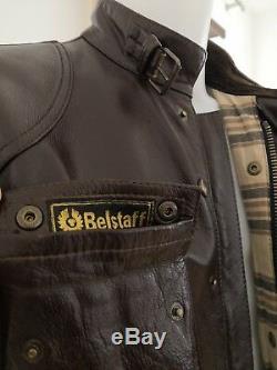 Vintage Belstaff Classic Panther Leather Jacket Dark Brown Size 44 (about M)