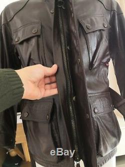 Vintage Belstaff Classic Panther Leather Jacket Dark Brown Size 44 (about M)