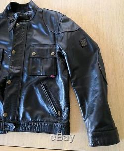 Vintage Belstaff Cougar Blouson Leather Jacket Black Size XL