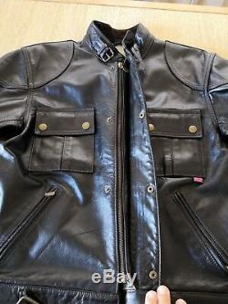 Vintage Belstaff Cougar Blouson Leather Jacket Black Size XL