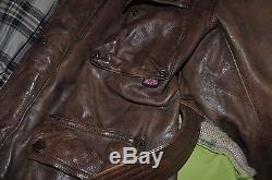 Vintage Belstaff Panther 1966 Leather Jacket Antique Brown Biker Italian size 44