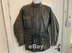 Vintage Belstaff Trialmaster Sammy Miller Waxed Cotton Motorcycle Jacket Size XL