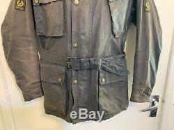 Vintage Belstaff Trialmaster Sammy Miller Waxed Cotton Motorcycle Jacket Size XL