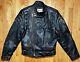Vintage Berman's Leather Motorcycle Black Padded Racer Jacket Men's Medium (38L)