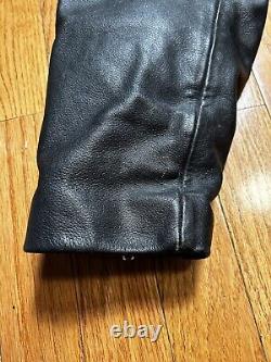 Vintage Berman's Leather Motorcycle Black Padded Racer Jacket Men's Medium (38L)