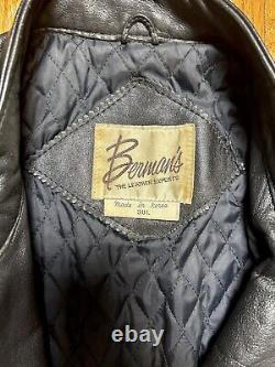 Vintage Berman's Leather Motorcycle Black Padded Racer Jacket Men's Medium (38L)