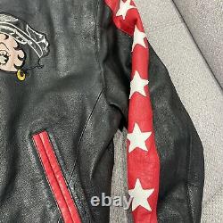 Vintage Betty Boop Biker Leather Jacket American Toons By Excelled Size Large